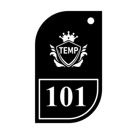 personalized key tag for hotels, keychain with your logo and room number