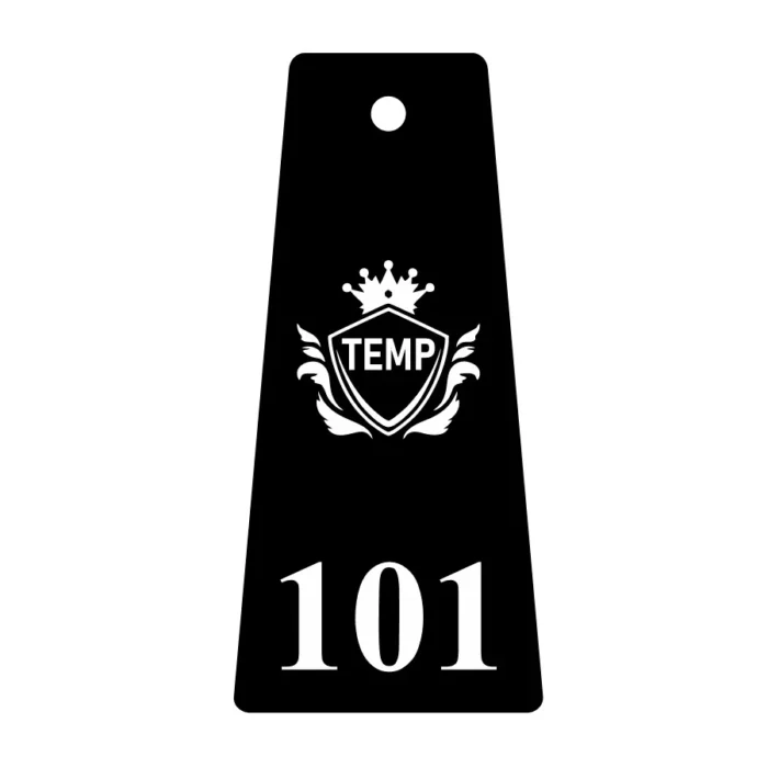 personalized key tag for hotels, keychain with your logo and room number