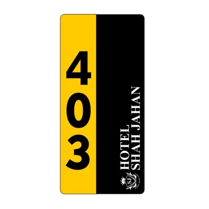 personalized key tag for hotels, keychain with your logo and room number