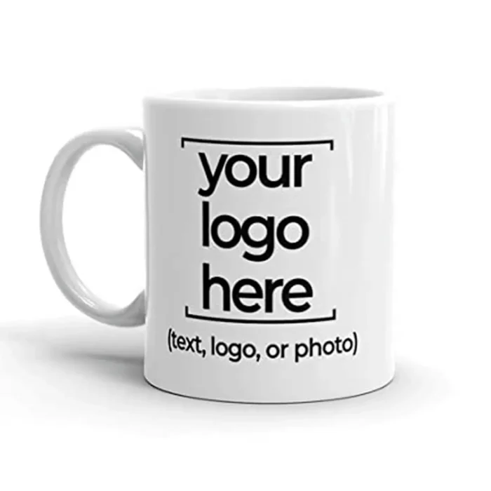 white mug with logo