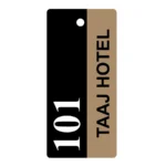 Personalized key tag for Hotels, Keychain with your logo and room number