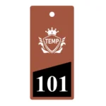 Personalized key tag for Hotels, Keychain with your logo and room number