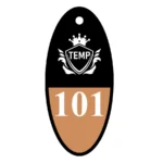 Personalized key tag for Hotels, Keychain with your logo and room number