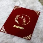 Mehroon and Gold Nikah Booklet
