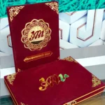 Mehroon and Gold Nikah Booklet with Box